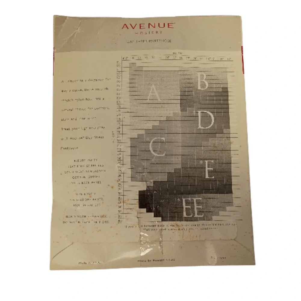 Vtg Avenue Day Sheer Beige Size B‎ Pantyhose Hosiery Made in USA NEW DEADSTOCK